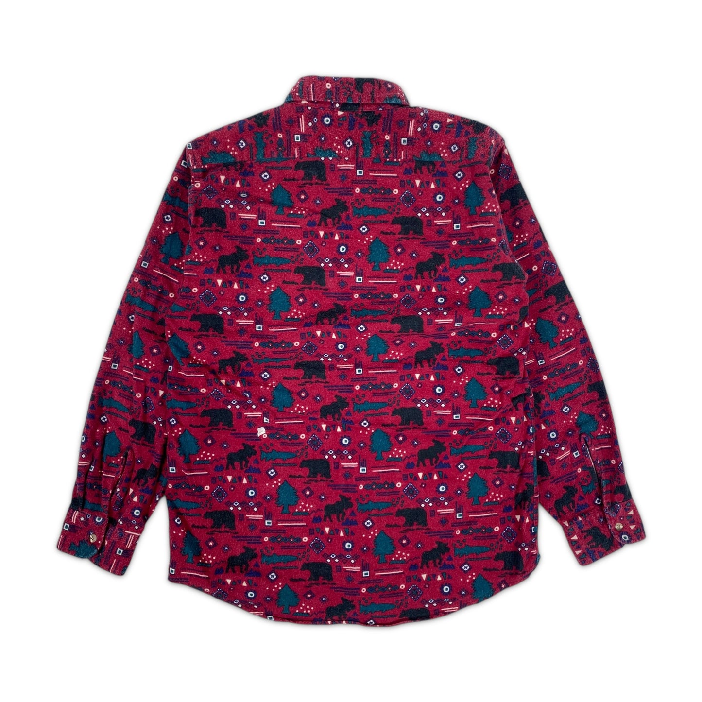 LL Bean Red Animal Print Shirt
