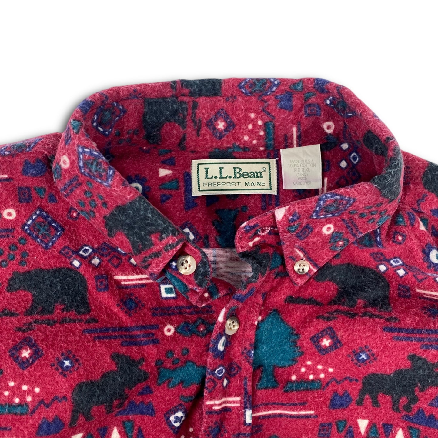 LL Bean Red Animal Print Shirt
