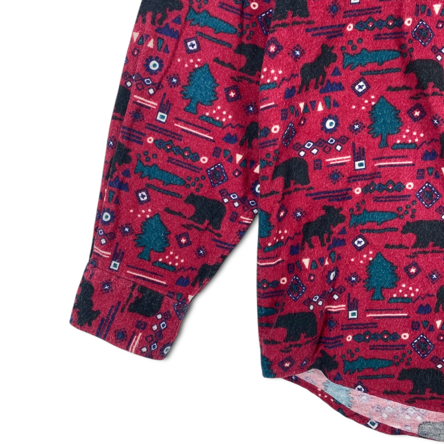 LL Bean Red Animal Print Shirt