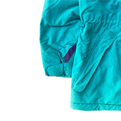 80s Patagonia Turquoise Blue Nylon Insulated Parka Coat