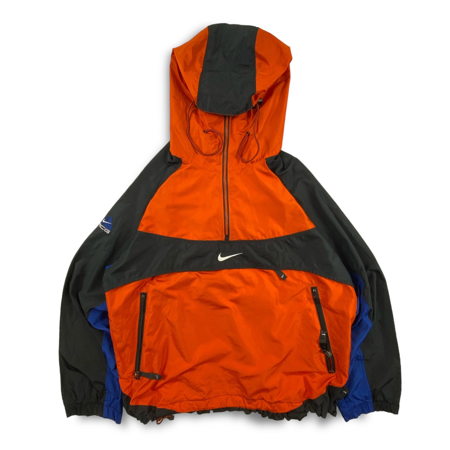 Vintage 90s’ Nike ACG. Jacket packable rainproof orange/blue/black