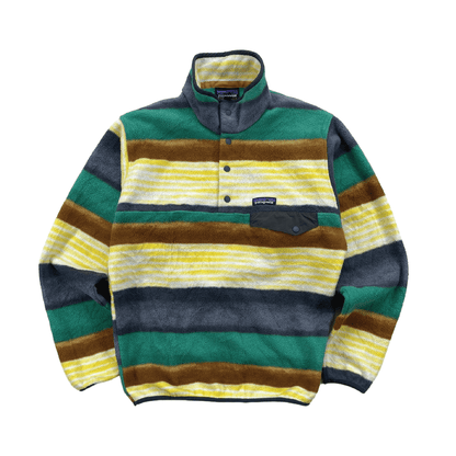 2016 Patagonia Printed Synchilla Snap-T,Painted Fitz strip Fleece jacket