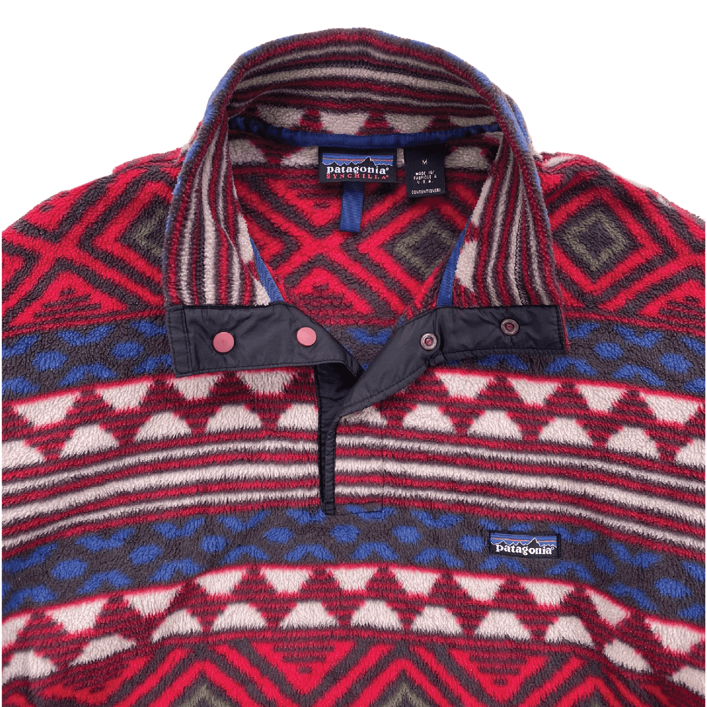 Vintage Patagonia  Printed Synchilla Snap-T,Saltillo Burnt Chili 90’s