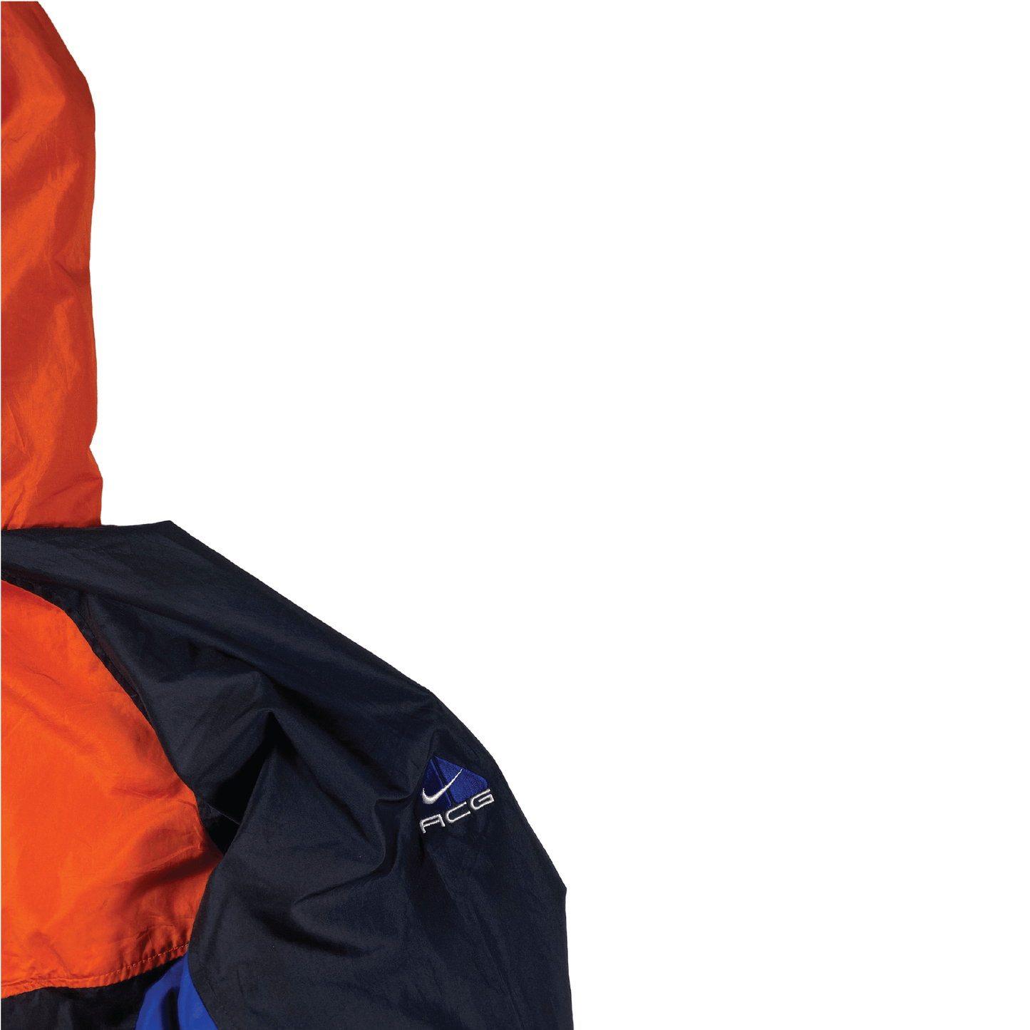 Vintage 90s’ Nike ACG. Jacket packable rainproof orange/blue/black