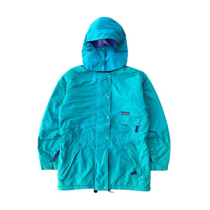 80s Patagonia Turquoise Blue Nylon Insulated Parka Coat