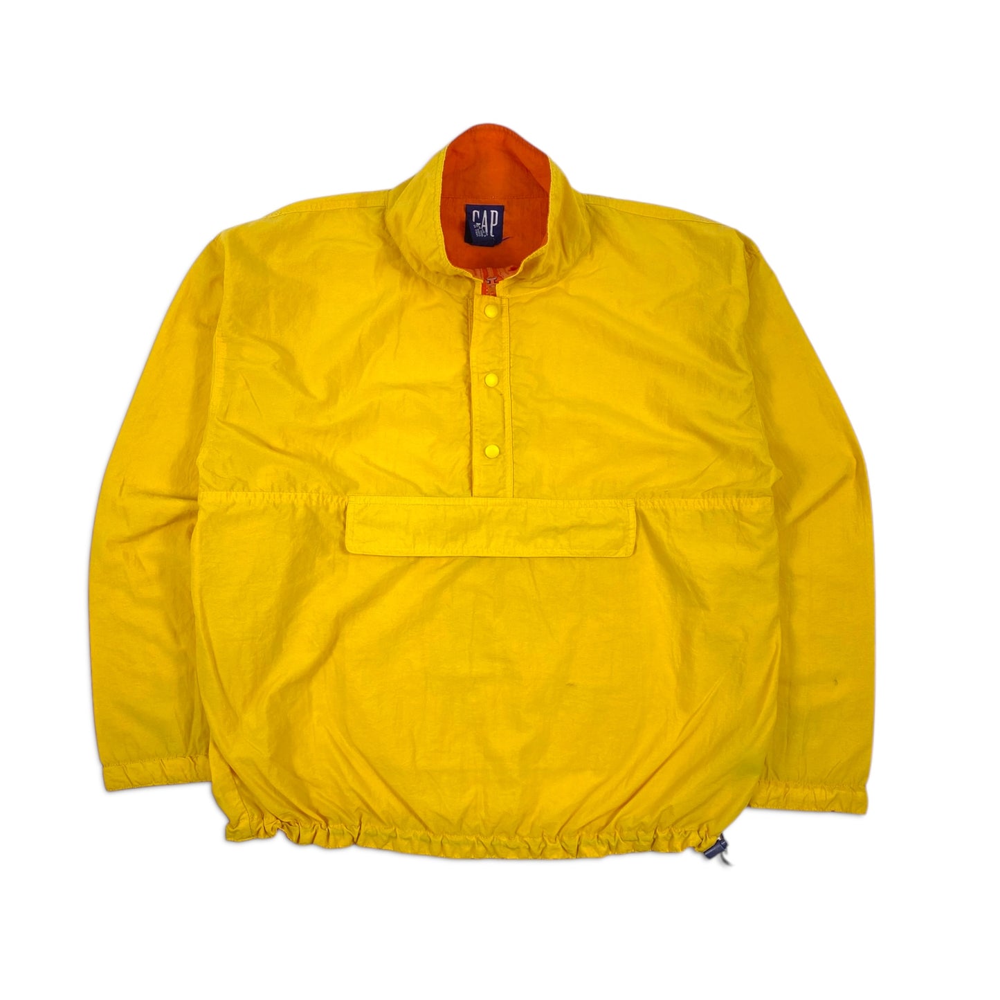 Vintage 90s Gap Yellow Windbreaker Pullover Jacket