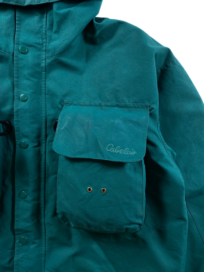 Vintage Cabela's Dry plus Fishing rain&wind jacket green 90's