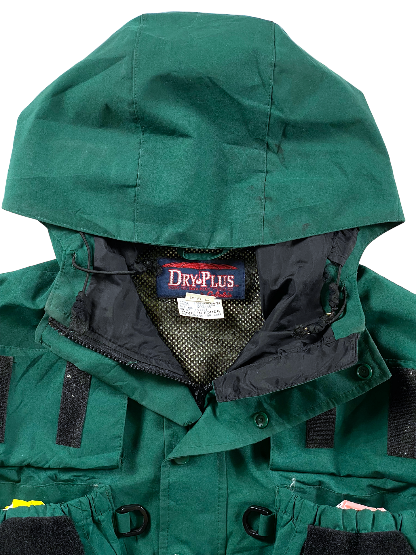 Vintage Cabela's Dry plus Fishing rain&wind jacket green 90's