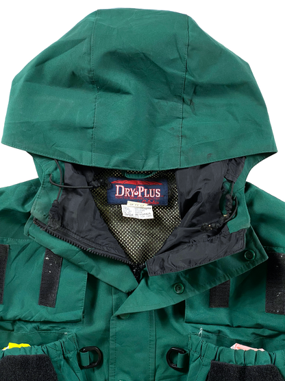 Vintage Cabela's Dry plus Fishing rain&wind jacket green 90's