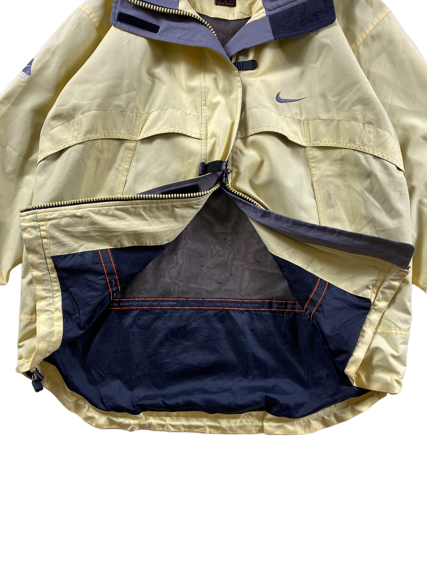 Vintage 90s Nike ACG All Conditions Gear Jacket rainproof Yellow cream